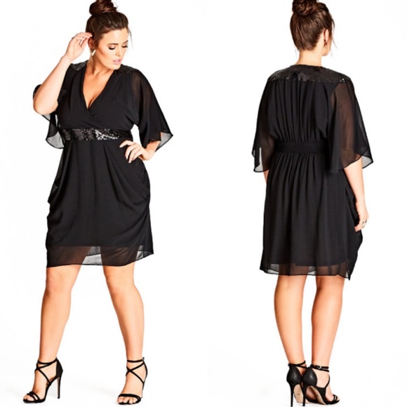 City Chic Dresses & Skirts - City chic plus size chiffon and glitter dress